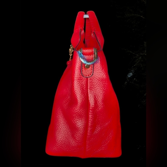 Bostanten Nevin Genuine Leather Satchel Hobo Top Handle Tote With  Cherry Charm - Picture 4 of 16